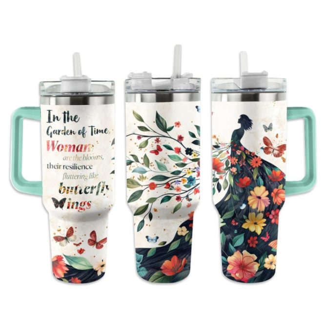 Butterfly Custom Stanley Quencher 40Oz Stainless Steel Tumbler With Handle - Image 2