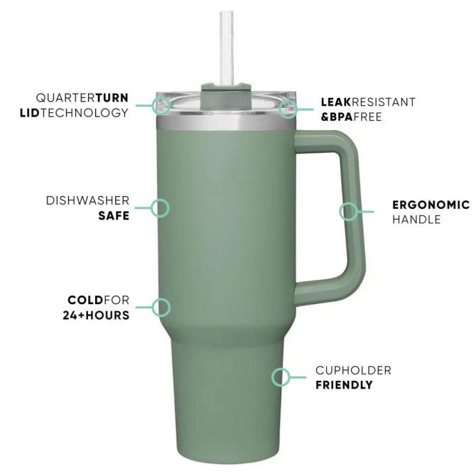 Butterfly Custom Stanley Quencher 40Oz Stainless Steel Tumbler With Handle - Image 5
