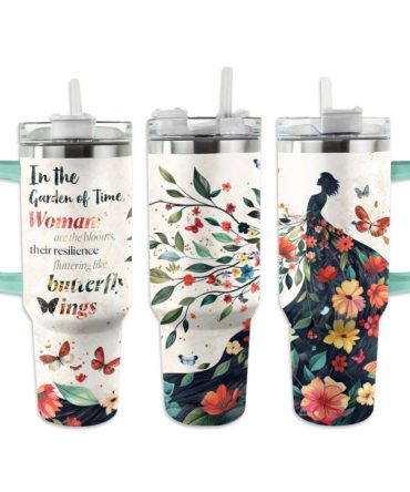 Butterfly Custom Stanley Quencher 40Oz Stainless Steel Tumbler With Handle