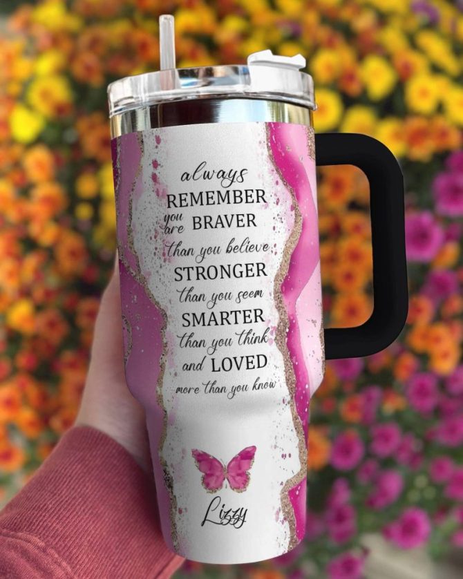Butterfly Custom Stanley Quencher 40Oz Stainless Steel Tumbler With Handle - Image 4