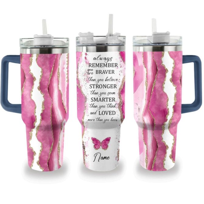 Butterfly Custom Stanley Quencher 40Oz Stainless Steel Tumbler With Handle - Image 9