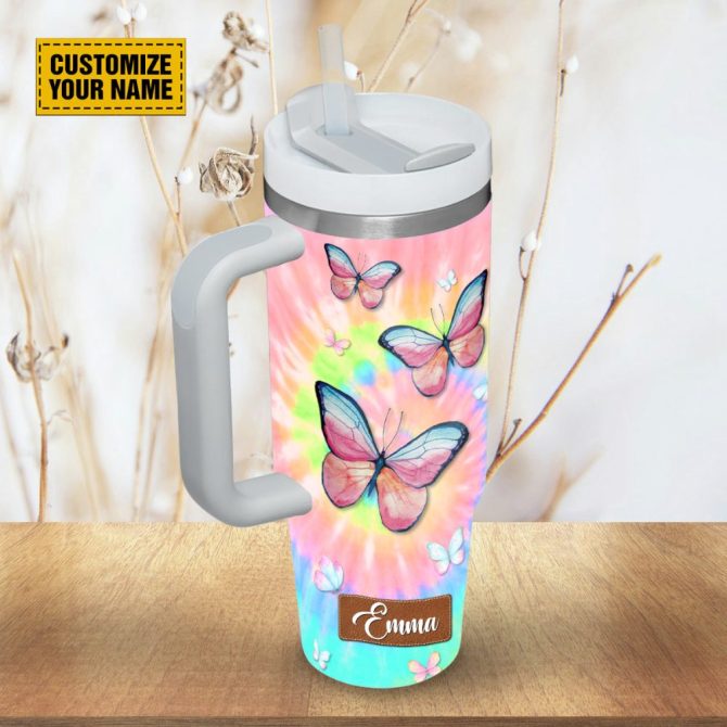 Butterfly Faith Custom Stanley Quencher 40Oz Stainless Steel Tumbler With Handle - Image 5