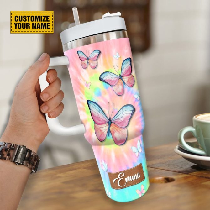 Butterfly Faith Custom Stanley Quencher 40Oz Stainless Steel Tumbler With Handle - Image 4