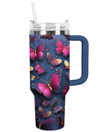 Butterfly Garden Custom Stanley Quencher 40Oz Stainless Steel Tumbler With Handle