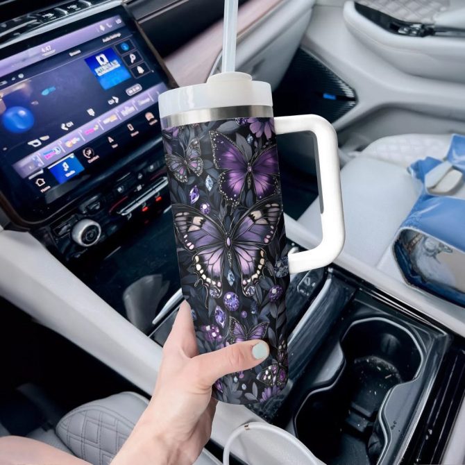 Butterfly Garden Custom Stanley Quencher 40Oz Stainless Steel Tumbler With Handle - Image 2