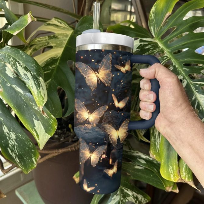 Butterfly Garden Custom Stanley Quencher 40Oz Stainless Steel Tumbler With Handle - Image 3