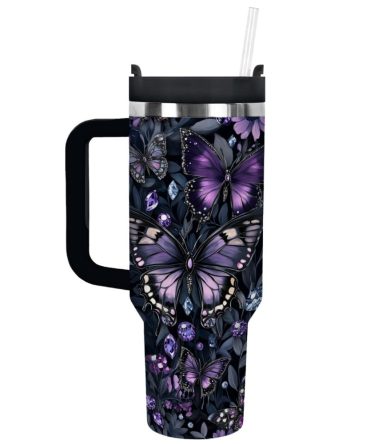 Butterfly Garden Custom Stanley Quencher 40Oz Stainless Steel Tumbler With Handle