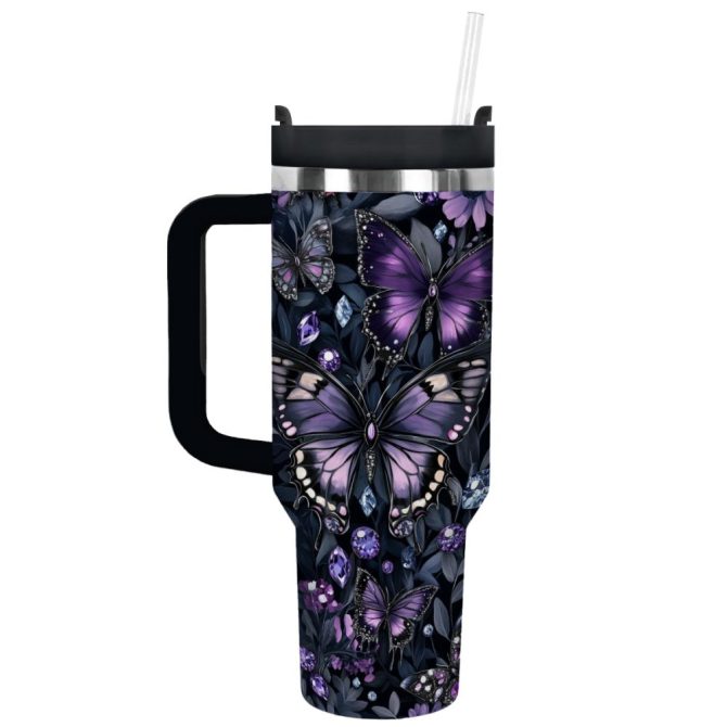 Butterfly Garden Custom Stanley Quencher 40Oz Stainless Steel Tumbler With Handle