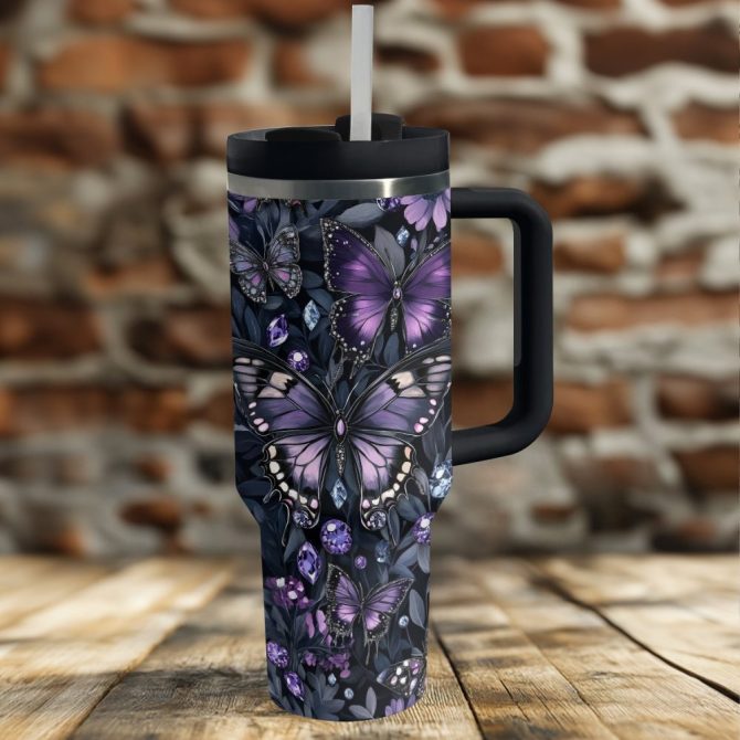 Butterfly Garden Custom Stanley Quencher 40Oz Stainless Steel Tumbler With Handle - Image 3