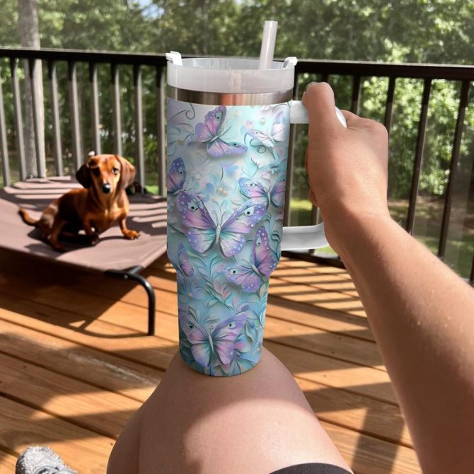 Butterfly Garden Custom Stanley Quencher 40Oz Stainless Steel Tumbler With Handle - Image 3