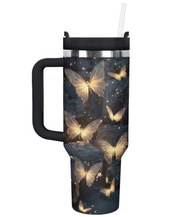 Butterfly Garden Custom Stanley Quencher 40Oz Stainless Steel Tumbler With Handle