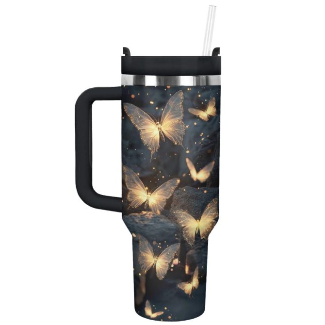 Butterfly Garden Custom Stanley Quencher 40Oz Stainless Steel Tumbler With Handle