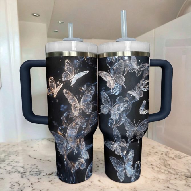 Butterfly Garden Custom Stanley Quencher 40Oz Stainless Steel Tumbler With Handle - Image 4