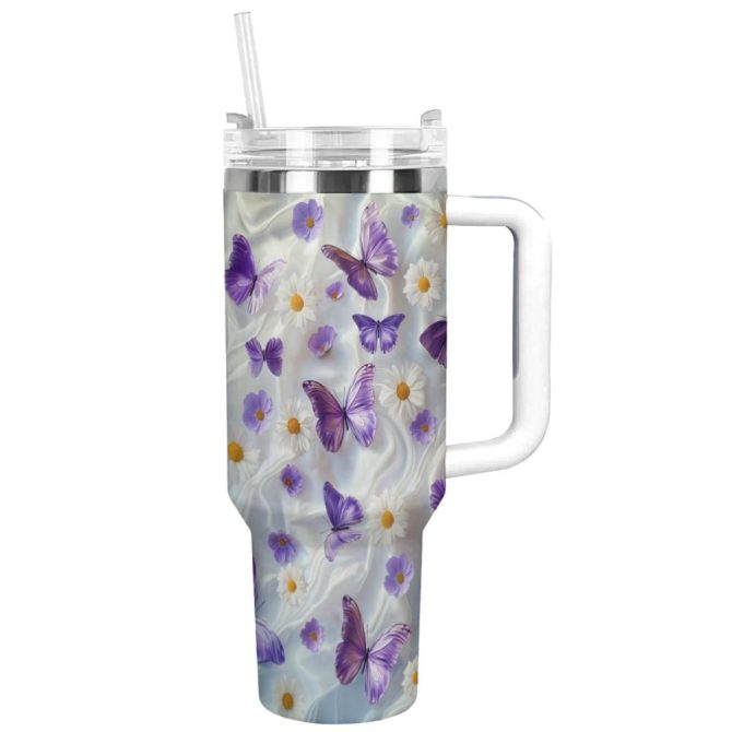 Butterfly Garden Custom Stanley Quencher 40Oz Stainless Steel Tumbler With Handle