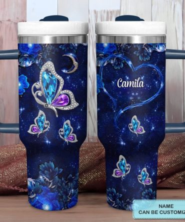 Butterfly Gems Custom Stanley Quencher 40Oz Stainless Steel Tumbler With Handle