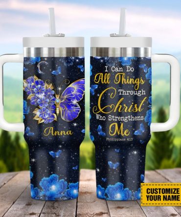 Butterfly Jewelry Faith Custom Stanley Quencher 40Oz Stainless Steel Tumbler With Handle