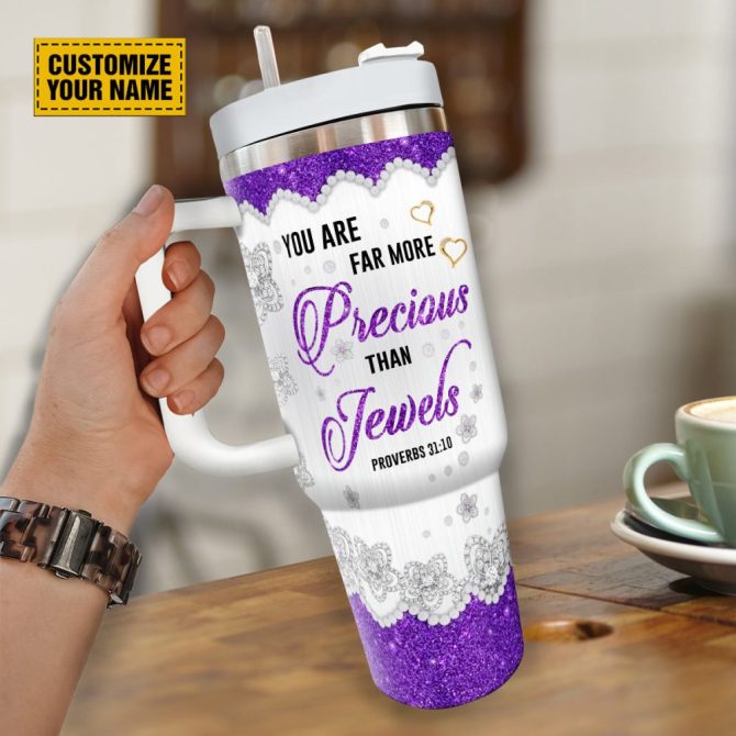 Butterfly Jewelry Faith Custom Stanley Quencher 40Oz Stainless Steel Tumbler With Handle - Image 4