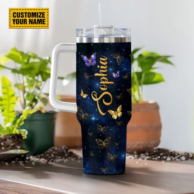 Butterfly Jewelry Faith Custom Stanley Quencher 40Oz Stainless Steel Tumbler With Handle - Image 5