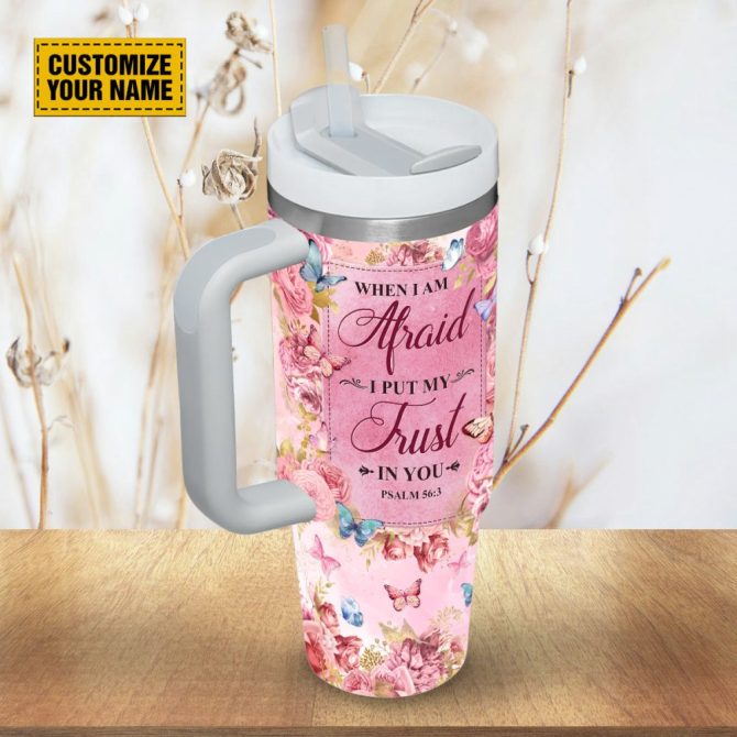 Butterfly Rose Faith Custom Stanley Quencher 40Oz Stainless Steel Tumbler With Handle - Image 5