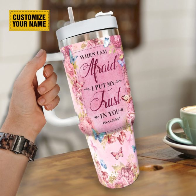 Butterfly Rose Faith Custom Stanley Quencher 40Oz Stainless Steel Tumbler With Handle - Image 4