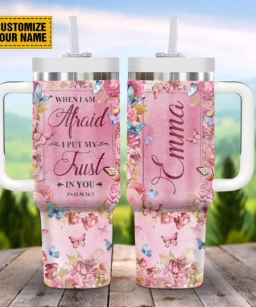 Butterfly Rose Faith Custom Stanley Quencher 40Oz Stainless Steel Tumbler With Handle