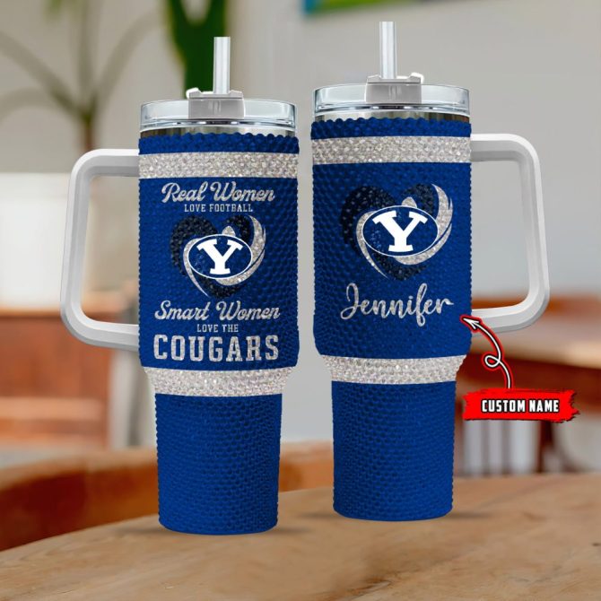 Byu Cougars Ncaa Custom Stanley Quencher 40Oz Stainless Steel Tumbler With Handle