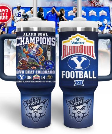Byu Cougars Ncaa Sports Custom Stanley Quencher 40Oz Stainless Steel Tumbler With Handle