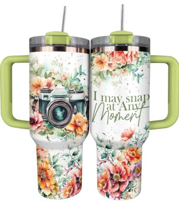 Camera Custom Stanley Quencher 40Oz Stainless Steel Tumbler With Handle
