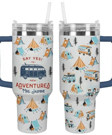 Camp Custom Stanley Quencher 40Oz Stainless Steel Tumbler With Handle