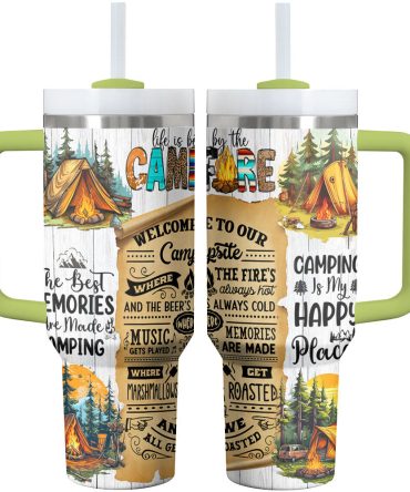 Camp Custom Stanley Quencher 40Oz Stainless Steel Tumbler With Handle