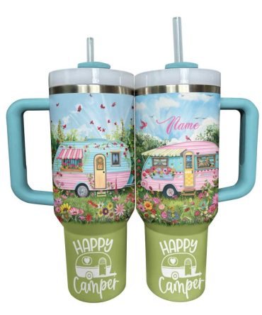 Camp Custom Stanley Quencher 40Oz Stainless Steel Tumbler With Handle