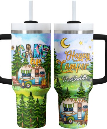 Camp Custom Stanley Quencher 40Oz Stainless Steel Tumbler With Handle