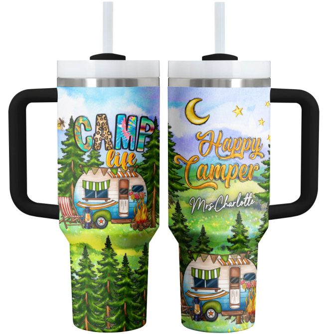 Camp Custom Stanley Quencher 40Oz Stainless Steel Tumbler With Handle - Image 2