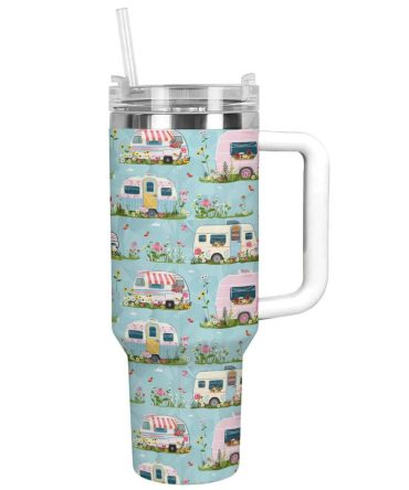 Camp Custom Stanley Quencher 40Oz Stainless Steel Tumbler With Handle