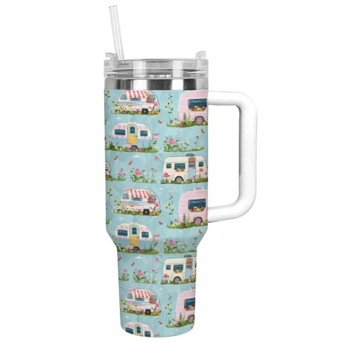 Camp Custom Stanley Quencher 40Oz Stainless Steel Tumbler With Handle