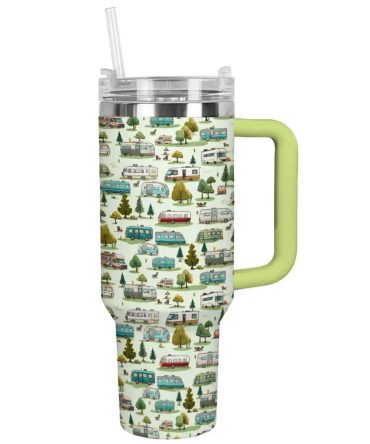 Camp Custom Stanley Quencher 40Oz Stainless Steel Tumbler With Handle