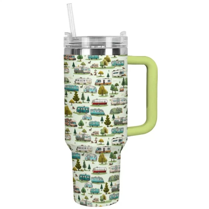 Camp Custom Stanley Quencher 40Oz Stainless Steel Tumbler With Handle