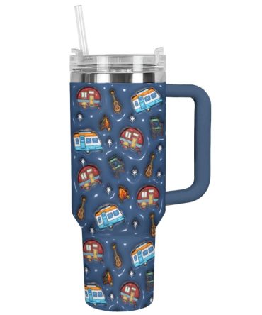 Camp Custom Stanley Quencher 40Oz Stainless Steel Tumbler With Handle
