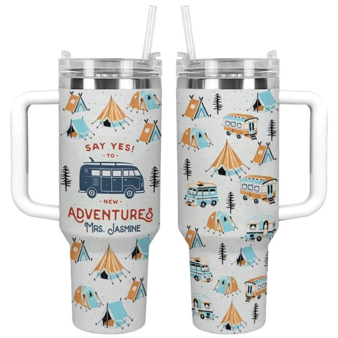 Camp Custom Stanley Quencher 40Oz Stainless Steel Tumbler With Handle - Image 2