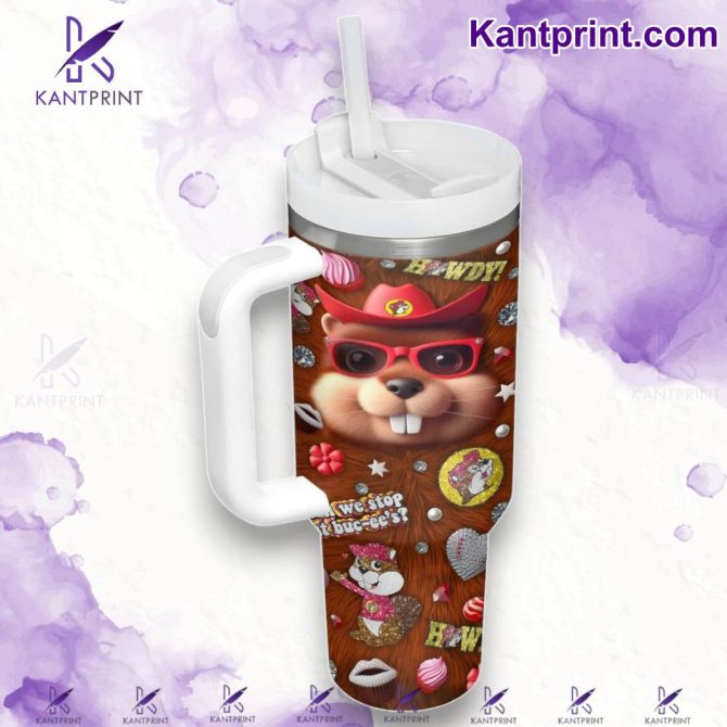 Can We Stop At Buc-Ee Cartoon Custom Stanley Quencher 40Oz Stainless Steel Tumbler With Handle - Image 3