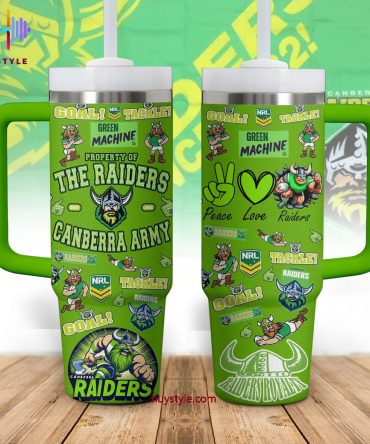 Canberra Raiders Nrl Custom Stanley Quencher 40Oz Stainless Steel Tumbler With Handle