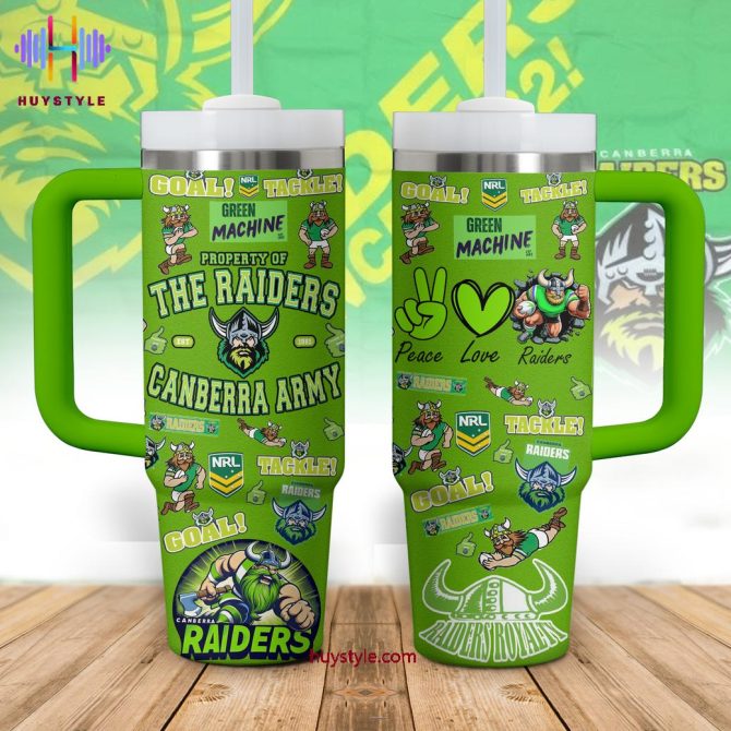 Canberra Raiders Nrl Custom Stanley Quencher 40Oz Stainless Steel Tumbler With Handle