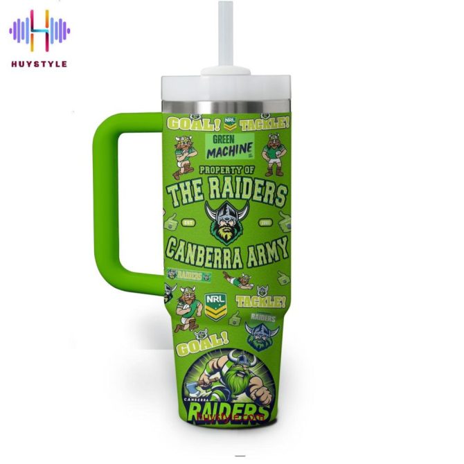 Canberra Raiders Nrl Custom Stanley Quencher 40Oz Stainless Steel Tumbler With Handle - Image 2