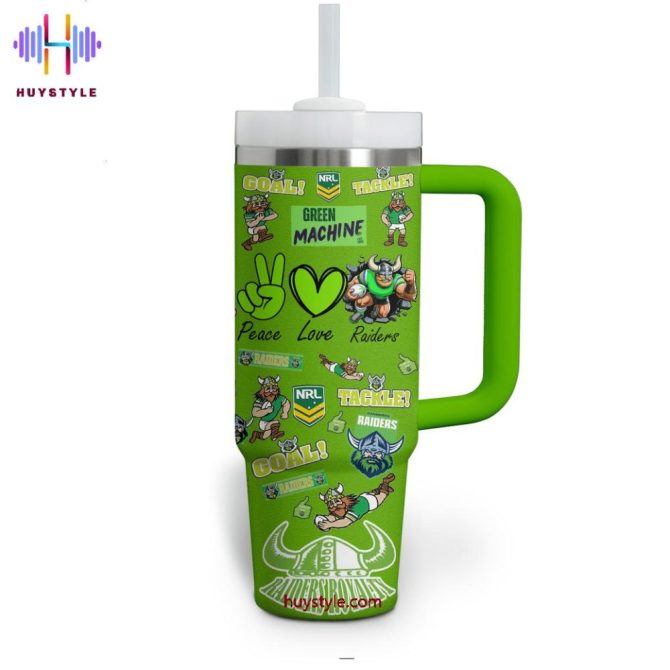 Canberra Raiders Nrl Custom Stanley Quencher 40Oz Stainless Steel Tumbler With Handle - Image 3
