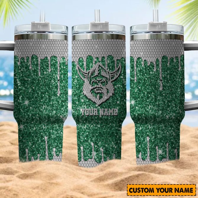 Canberra Raiders Nrl Sports Glitter Custom Stanley Quencher 40Oz Stainless Steel Tumbler With Handle - Image 4