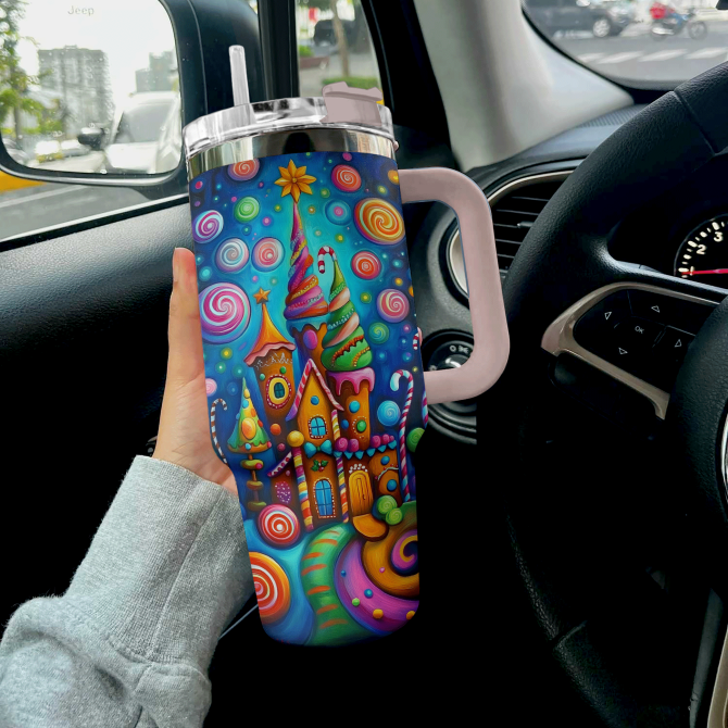 Candy Kingdom Christmas Custom Stanley Quencher 40Oz Stainless Steel Tumbler With Handle - Image 3