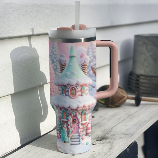 Candy Land Christmas Custom Stanley Quencher 40Oz Stainless Steel Tumbler With Handle - Image 4