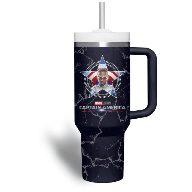 Captain America Movies Custom Stanley Quencher 40Oz Stainless Steel Tumbler - Image 4