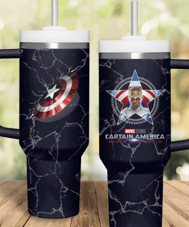 Captain America Movies Custom Stanley Quencher 40Oz Stainless Steel Tumbler