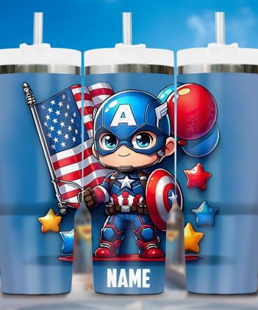 Captain America Movies Custom Stanley Quencher 40Oz Stainless Steel Tumbler With Handle